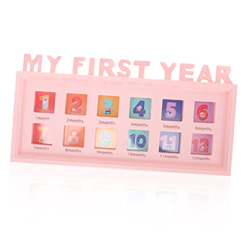 GALPADA 12 Month Baby Milestone Photo Frame Infant Growth Memory Holder Clip Photo Frames