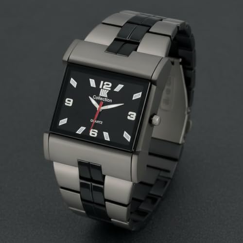 IIK COLLECTION Store IIK COLLECTION Rectangle Studded Dial Men's Watch - Image 2