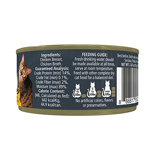 Reveal Natural Wet Cat Food, 24 Pack, Limited Ingredient, Grain Free Food For Cats, Chicken Breast In Broth, 2.47Oz Cans #TOP6