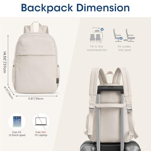 G4Free Mini Backpack for Women Water-resistant Hiking Backpack with Adjustable Shoulder Straps for School Travel Shop Work Casual(BEIGE) by G4Free - Used condition - Image 6
