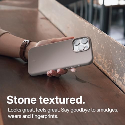 Image of TineeOwl for iPhone 16 Pro Max Magnetic Case, [Covered Camera Control Button], Compatible with MagSafe, TPU, Minimalist, Slim /Thin, Grippy - Dune Series (Stone, iPhone 16 Pro Max)