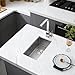 OUGOO 10x18 Inch Undermount Bar Sink, Handmade 304 Stainless Steel Kitchen Sink, Rear-Set Drain, 6
