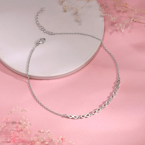 Image of GIVA 925 Silver Infinite Joy Anklet,Single | Anklets for Women and Girls | With Certificate of Authenticity and 925 Stamp | 6 Months Warranty