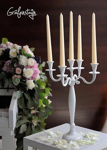 Miniatura 2 de Gräfenstayn Candelabro 1, 3 O 5 Brazos - Diferentes Tamaños - Candelabro En Color Plata, Negro, Blanco O Dorado Xl, Blanco