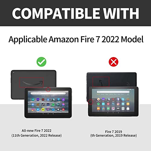 Case For All-New Kindle Fire 7 Tablet (7", 12Th Generation, 2022 Release)+ Screen Protector, 360 Degree Rotating Swivel Pu Leather Stand Cover With Auto Sleep/Wake,Nature Misty Forest #TOP1