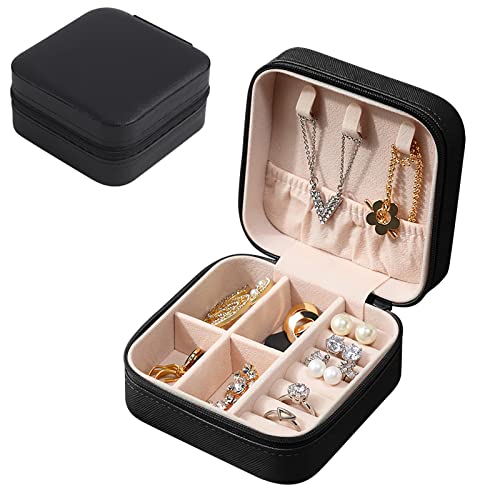 Eucomir Joyeros Mujer, Joyero de Viaje 2 Capas Joyeros Mujer Organizador Caja de Joyas de Cuero PU...