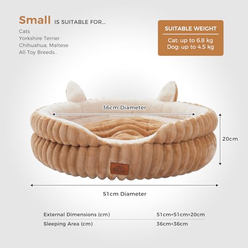 Panier pour chat marron PAWZ Road coussin lavable 50cm