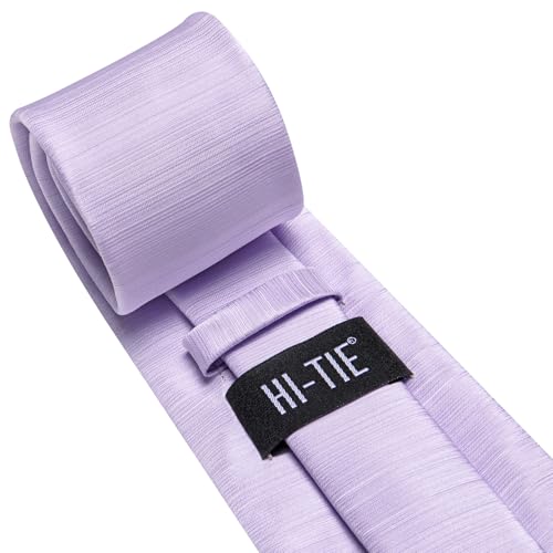 Image of Hi-Tie Men Silk Ties Set with Flower Lapel Pin Necktie Pocket Square Cufflinks for Tuxedo Wedding Business