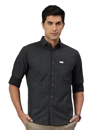 Image of Majestic Man Custom Geometric Printed Pure Cotton Slim Fit Casual Shirt