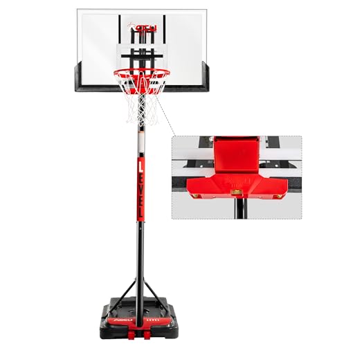 Image of Basketball Hoop 4.7-10ft Adjustable Portable Basketball Goals System with 44-48 Inch Angle Adjustable Backboard, for Youth and Adults Outdoor Indoor Use