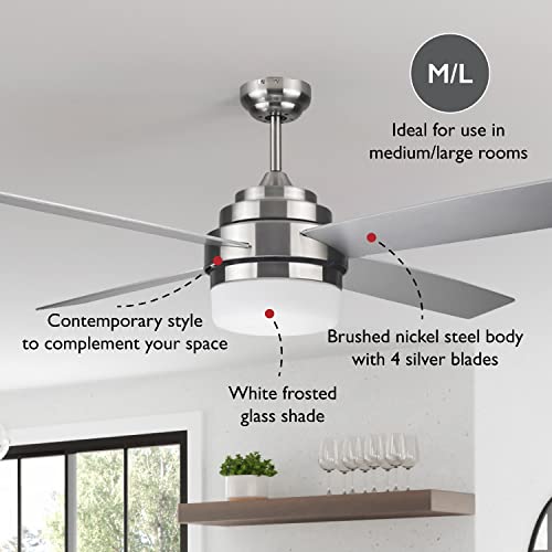 Image of Design House Cali Ceiling Fan, 52 inch, Brushed Nickel