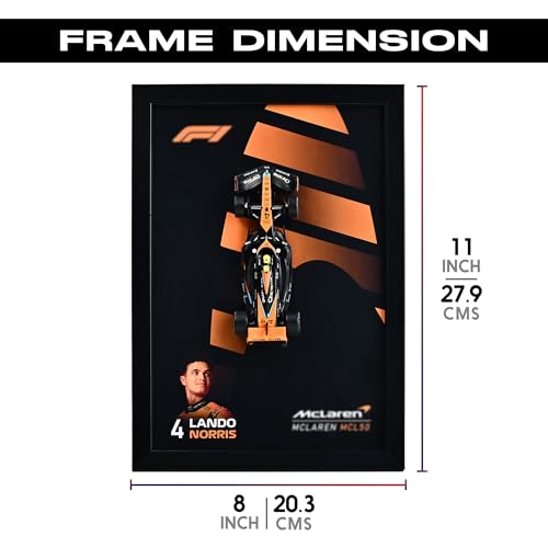 Image of CodersParadise 3D F1 Racing Wall Art Frame - MCL50 Inspired Orange Open Wheel Formula Race Car Model Display - Motorsport Decor for Bedroom Office Garage Man Cave - Racing Gift for Men, Car Enthusiasts & Formula Fans Collectible