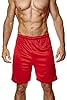 Athletic Sportswear Mens Football Shorts Running Jogging Sports Fitness Gym Athletic Shorts Size XS - 3XL (XS, Red) #1