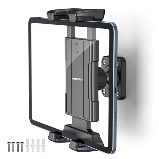 OHLPRO Universal Tablet Wall Mount Holder for 4.7-13 inch Tablet Smartphone eReader, 360° Adjustment Compatible with iPad, iPhone, Kindle Fire HD, Galaxy Tab, Switch, Drilled Screw Mounting