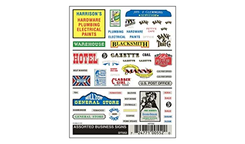 Assorted Business Signs Dry Transfer Decals Woodland Scenics