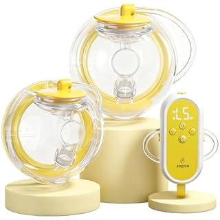 Saglve ABP-1308 Hands Free Breast Pump | SPA-Level Comfort Wearable Breastfeeding Pump 3 Modes & 9 Levels, Low-Noise Electric Breast Pump Portable for Office & Home Use (21/24mm Flange)