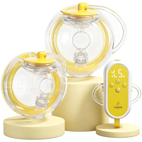 Saglve ABP-1308 Hands Free Breast Pump | SPA-Level Comfort Wearable Breastfeeding Pump 3 Modes & 9 Levels, Low-Noise Electric Breast Pump Portable for...