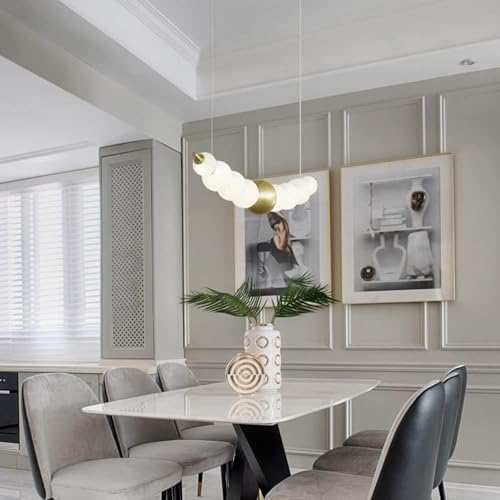 Lustre suspension LED en laiton doré pour plafond de salon et café moderne