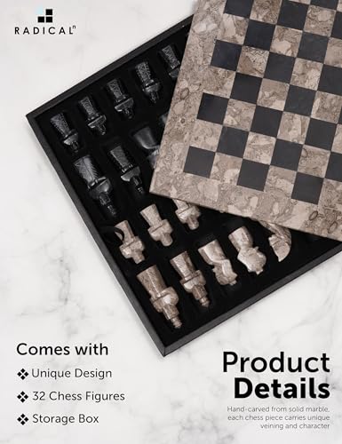 Radicaln Marble Chess Set 15" Juego de Ajedrez miniatura 4