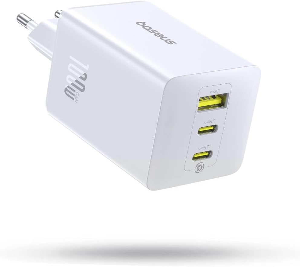 Baseus Enerfill Cargador USB C 100W, 3 Puertos USB C, PD con PPS, GAN Cargador …