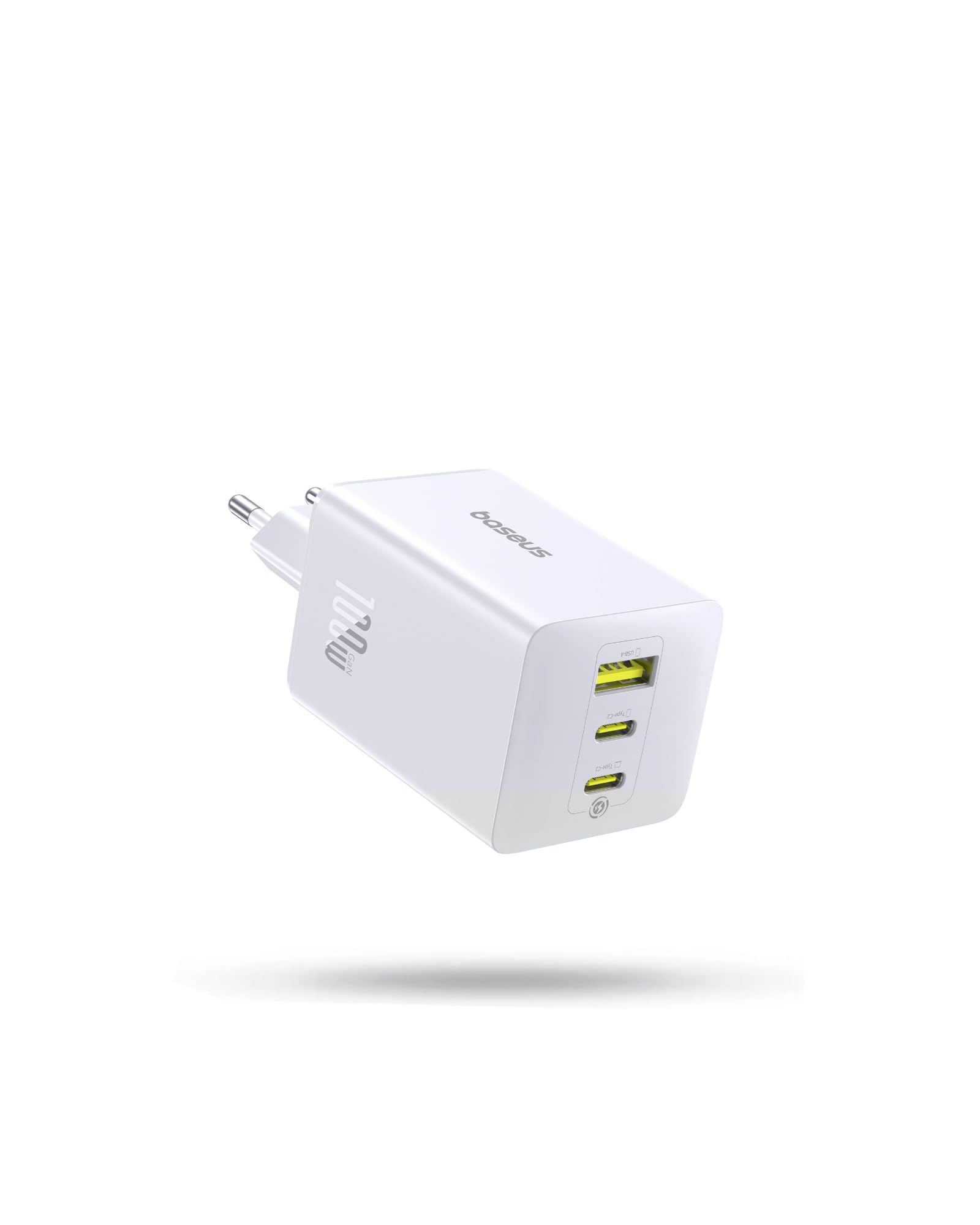 Baseus Enerfill Caricatore USB-C 100W, Alimentatore USB-C a 3 Porte, Caricatore PD con PPS, Caricatore Rapido GaN compatibile con MacBook Pro/Air, iPad, iPhone 17/16/15/14 Serie, Galaxy S25, Pixel