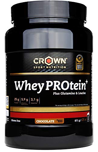 Crown Sport Nutrition Whey Protein - proteína concentrada soro de leite com aminoácidos Leucina e Glutamina com certificado antidoping Informed sport