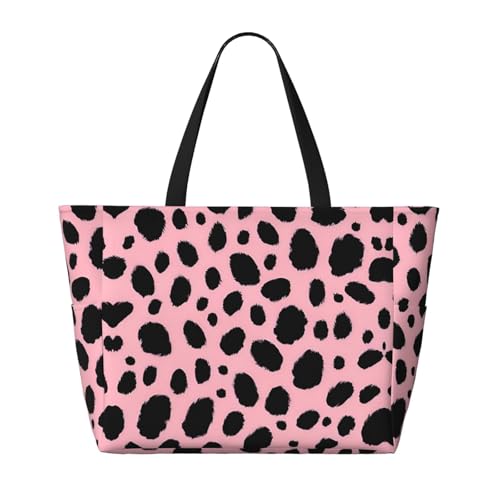 Leopard Print Beach Tote Bags For Women Travel Totes Bag Handbag With Zipper And Pockets For Travel Vacation2