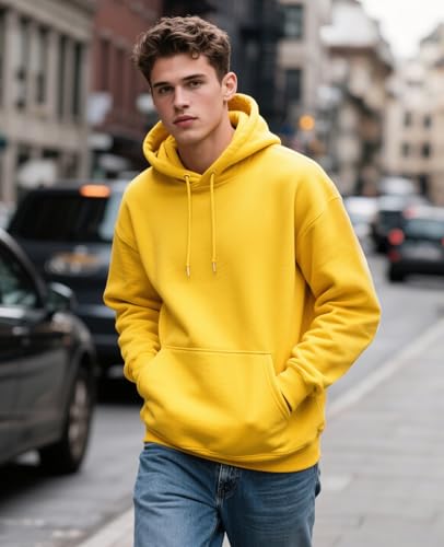 Men's Hoodies Pullover Hooded Sweatshirt Midweight Athletic Hoodie for Men Long Sleeve Fleece Sweat Shirt with Pocket3