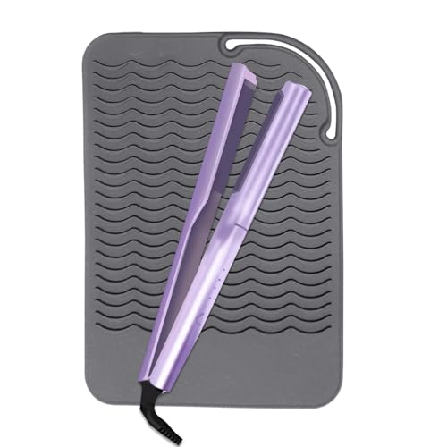 Alfombra de hierro actual, alfombrilla de hierro de silicona plana resistente | Alfombras portátiles de hierro para peinados negros o grises, electricidad para alfombras de hierro, protección de