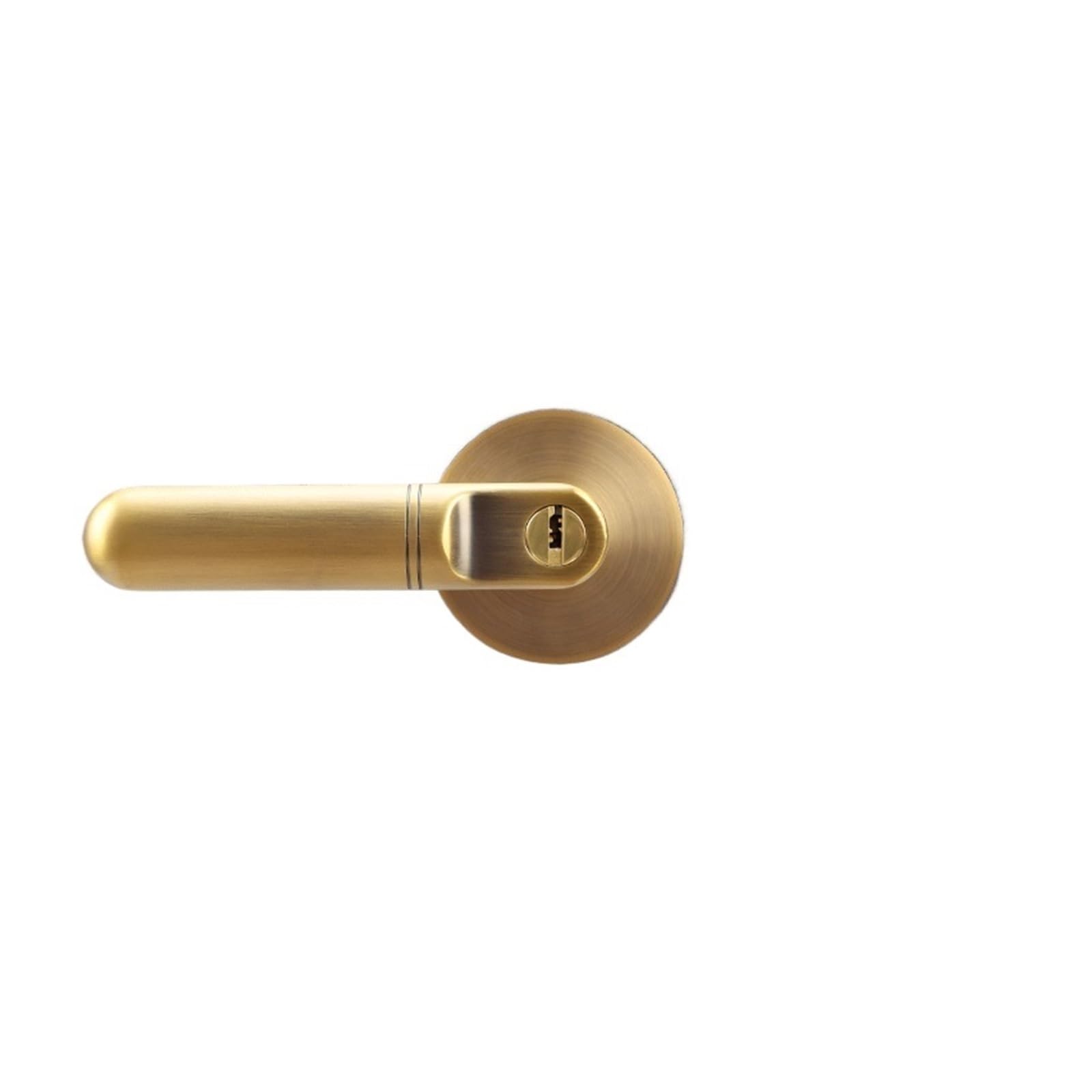 Serrure à poignée en bronze jaune pour une porte élégante et robuste