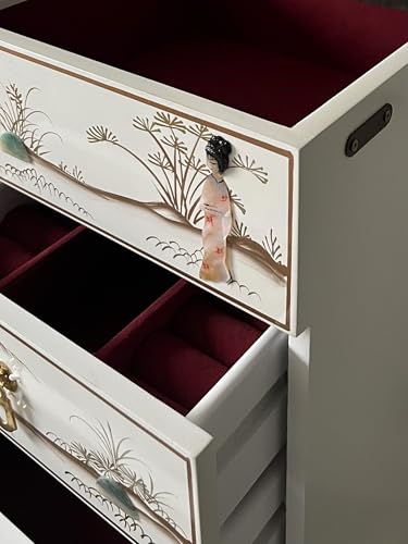 Jewellery Armoire Cabinet, Freestanding Jewellery Box, Oriental Chinese Furniture Jewelry Storage Case