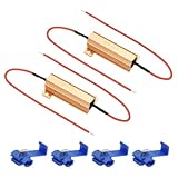 PATIKIL 2 Stk 50W 5 Ohm 5% Toleranz Aluminium Gehäuse Widerstände Widerstand Sortiment mit Clips Drahtgewickelte Widerstände Schraubentap Power für Maschinen Elektronik DIY Golden