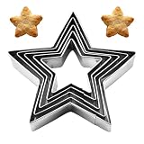 5 Pcs Star Cookie Cutters,Cutter Christmas Baking Pastry Set,Biscuit Cake Kids Gingerbread Mince Small Snowflake Cookies Usable,Shaped Mini Stainless Creative Hexagon Stars,for Christma Foods Shapes