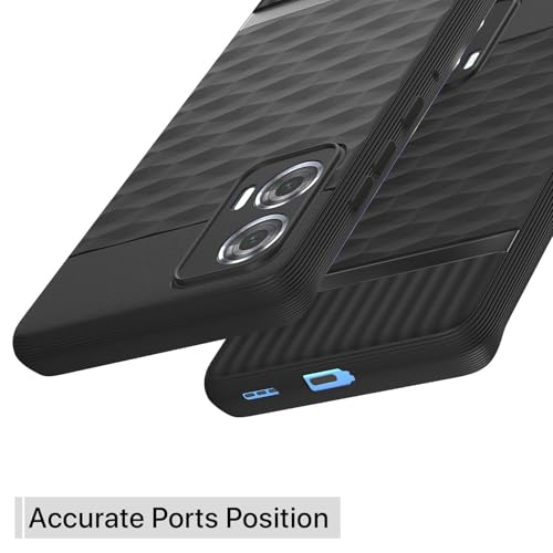Image of Pikkme Back Cover for Motorola Motorola Moto Edge 50 Fusion 5G / Motorola Moto G96 5G Soft Grip 3D Hexa Cube Texture Silicone Bumper Case (Black)