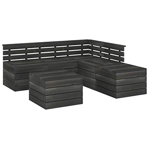 Tidyard 6-TLG. Garten-Sofagarnitur aus Paletten Palettenmöbel Gartencouch Lounge-Set Loungemöbel Terrasse Ecksofa… – Bild 3