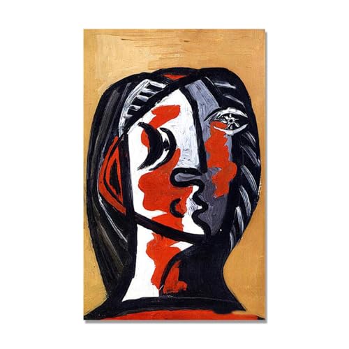Tableau Picasso sur toile décoration murale salon moderne Tête de Femme 60x96cm