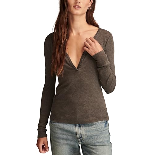 Image of Lucky Brand Women's V-Neck Snap Henley