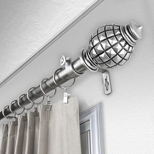 Eli 1" Single Curtain Rod 28-48 inch - Satin Nickel