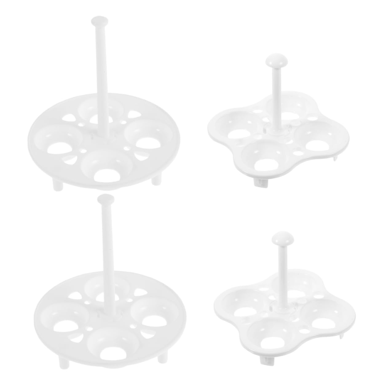OSALADI 4pcs Egg Steamer Rack: Plastic Trivet For Pressure Cooker Cooks 4 Grid Chicken Eggs Stackable Steaming Holders For Accessories Round And Square