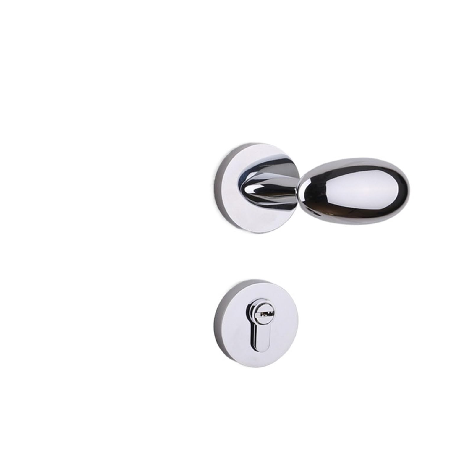 NYRXRYTCA American Door Lock Indoor Bedroom Door Lock Yellow Bronze Duck Goose Egg Handle Magnetic Silent Split Lock(Bright chrome)