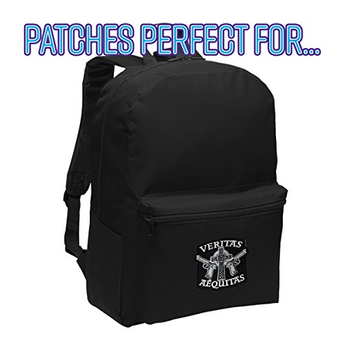 Aequitas Veritas Saints Gun Celtic Cross - Novelty Iron On Patch Applique #TOP7