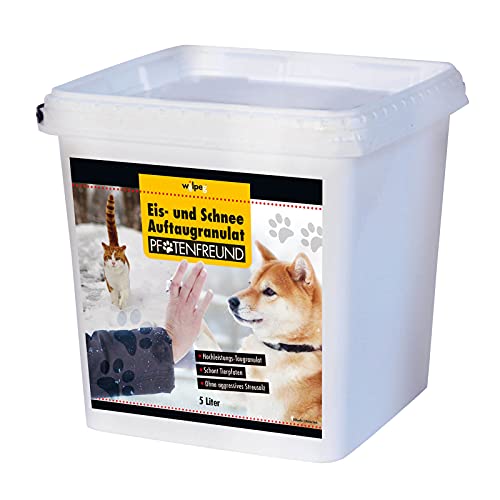 Eis- und Schnee Auftaugranulat Pfotenfreund, schont Tierpfoten, Winterstreu, Streugranulat, Eisfrei, Streusalz Ersatz, Taumittel, Inhalt:5 Liter Cover