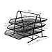 File Rack Office Supplies, Metal Three-Layer File Rack, Data Tray Storage, Drawer Style Letter Trays(Silver)