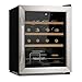 Klarstein Vinamour Weinkühlschrank - Wine Fridge mit Glastür, Weinschrank mit Touch Control Technologie, 4-18 °C, freistehend, 1 Zonen 16Fl./42l