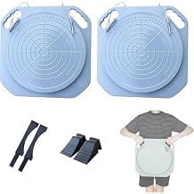 Heavy-Duty Wheel Alignment Turn Plates Kit 360 degree Rotating Turntable with Transition Blocks & Thrust Pads for Garage & Auto Repair Shop Use