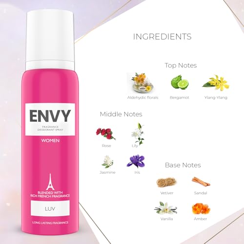 Image of ENVY Blush 140 ML & Luv 140 ML Deodorant For Women Pack of 2|Premium & Long Lasting Deodorant