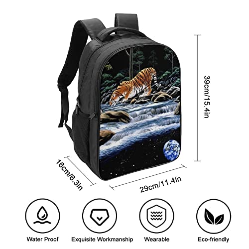 Mochila escolar de tigre 3D de 40x28x16cm para niños y adolescentes 2