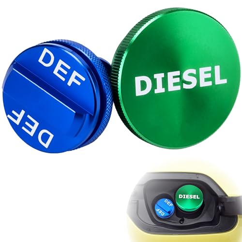 Diesel Fuel Cap Aluminum Billet Fuel Tank Cap & DEF Exhaust Fluid Cap Magnetic Fuel Cap Gas Cap Replacement Compatible with Dodge RAM 1500 2500 3500 Trucks (2013-2019)
