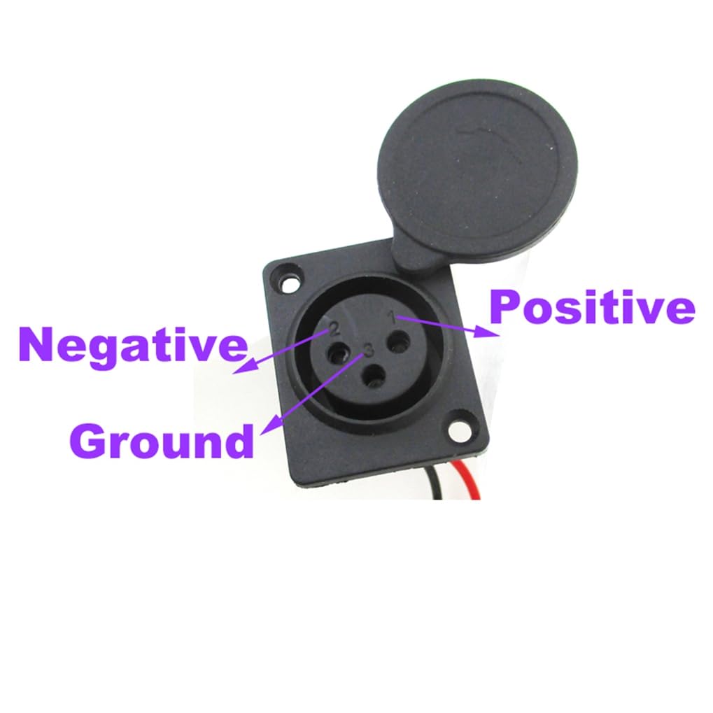 Gnyduw XLR Charging Port Socket for Currie GT Schwinn EZIP IZIP EVO Scooter Parts