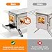 Hot Tent Stove, unho Wood Burning Stove, Portable Wood Stove with 6 Stainless Chimney Pipes for Outdoor Heating & Cooking, Ice Fishing, Hunting,Winter Warmth